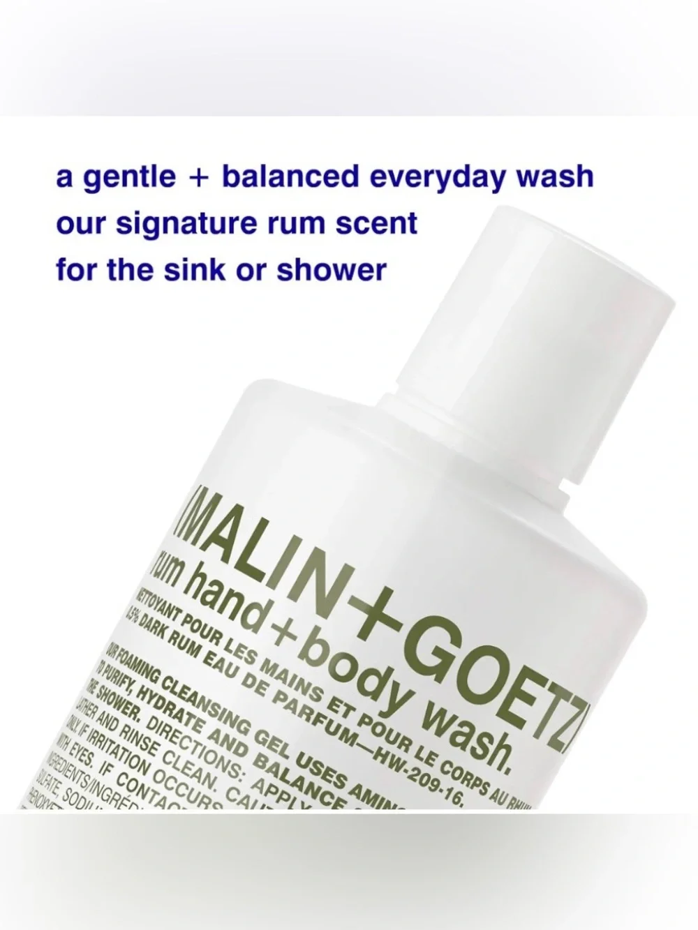 MALIN + GOETZ Rum Hand & Body Wash 16 fl oz (473mL)  New / Sealed